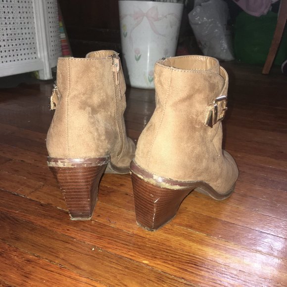 Forever 21 Suede Heeled Tan Boots - Picture 5 of 5